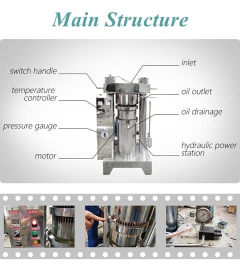 estrutura da máquina de prensa de óleo