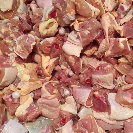 chicken meat by cutting