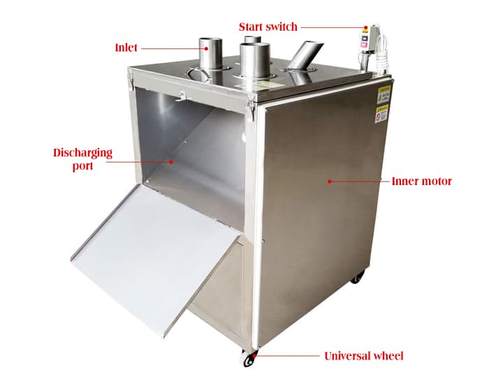 estrutura da máquina de fatiar frutas