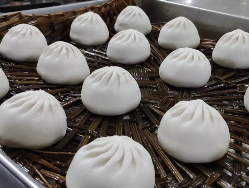 delicious stuffed buns made by bun machine