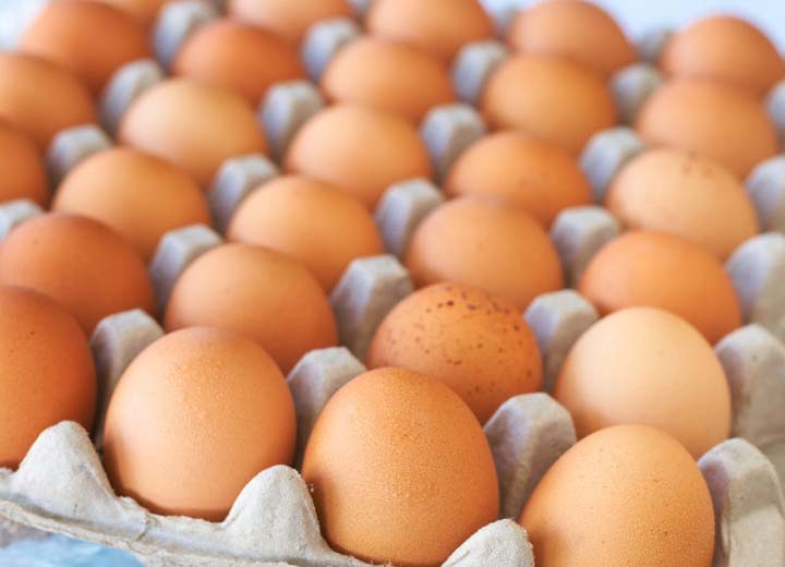 sorted chicken eggs